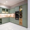 Ex Display Schuller Newport Sage Green Shaker Kitchen – Neff Appliances - Schuller Natural Wild Oak Laminate Worktops - 3833096 