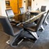 Glass Extendable Dining Table with 8 Matching Dining Chairs