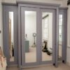 Luxury Pair of Light Grey Smallbone of Devices Mirrored Wardrobes - SE202