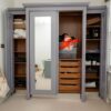 Luxury Pair of Light Grey Smallbone of Devices Mirrored Wardrobes