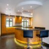 Luxury The Wood Works Large Pippy Oak & Ridged Sandblasted Oak Bubble Glass Kitchen & Large Island with matching Utility Room – 38330