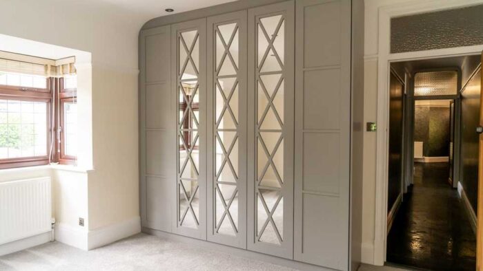 The Wood Works Luxury Grey Mirrored Insert Wardrobe - SE192