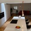 Bespoke Dovetail Joint Light Grey & White Modern Slab Kitchen and Matching Island with Waterfall Sides – Fisher & Paykel Quooker Miele Appliances – Quartz Worktops - 3833115