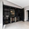 Black Drinks Bar Cabinet including Two Wine Chillers with incorporated Basin and Tap