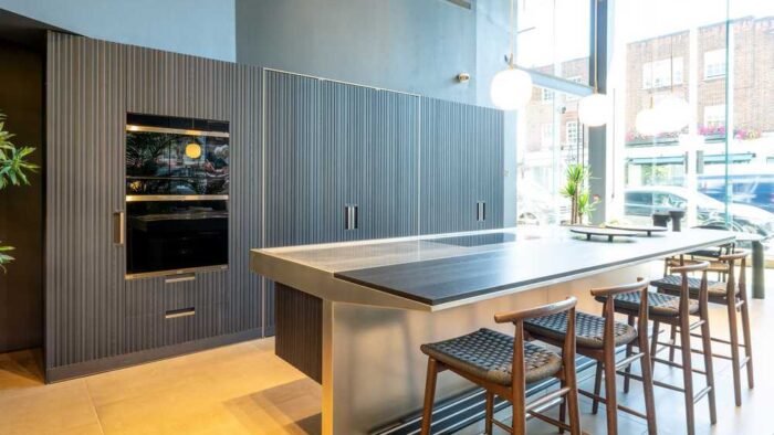 Luxury Ex Display Arclinea Lignum Et Lapis NTF Black Ash Kitchen with Large Island –Wolf Sub Zero Appliances-