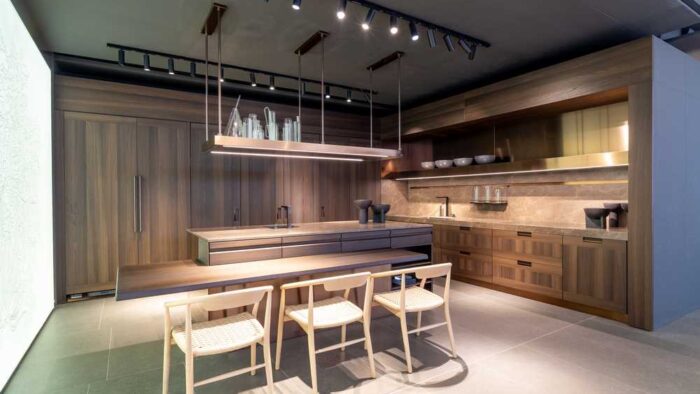 Luxury Ex Display Arclinea Principia Kitchen with Large Island – Gaggenau Zug Liebherr Appliances - Worktops