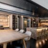 Luxury Ex Display Arclinea Thea Fossil Oak Kitchen with Island and Scullery Kitchen - Gaggenau Appliances – Marmo Grigio Collem.Opa.Marble Top and Splash back