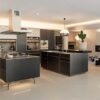 Luxury Large Bulthaup Kitchen B3 Monoblock Grey Kitchen with 2 Matching Islands – Sub Zero Gaggenau Siemens Appliances - Stainless Steel Worktops