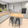 New Boxed Magnet Ambleside Brushed Steel Handled Shaker Kitchen inc Island – 3833114