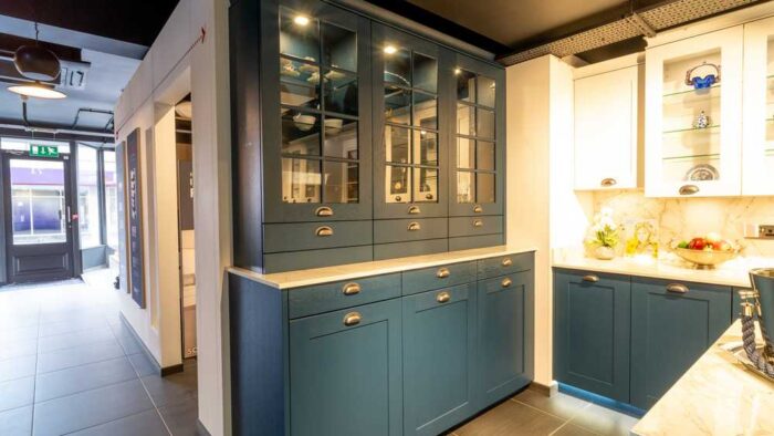 Ex Display Schmidt Blue Traditional Dresser with a Quartz Worktop